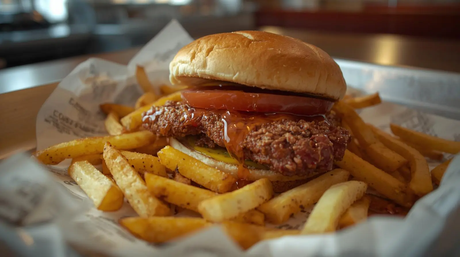 Chicken Burger at Zesty Bites - Fast casual dining in Sherwood Park, AB